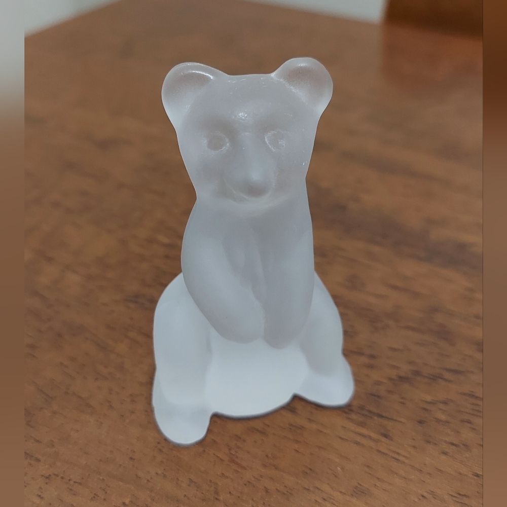 Frosted Glass Polar Bear Figurine